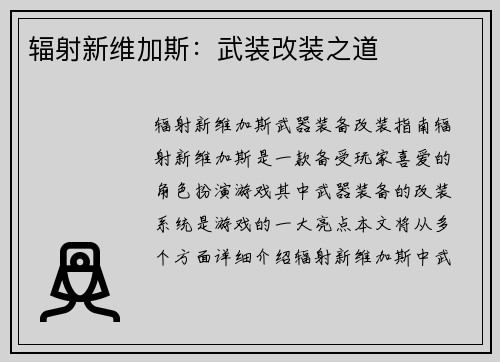 辐射新维加斯：武装改装之道